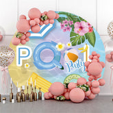 Schön Entspannen Sommer Baden Schwimmbad Party Kreis Hintergrund